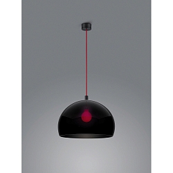 Pendelarmatuur DORO E27 IP20, rood, zwart, zwart mat