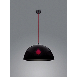 Pendelarmatuur DORO E27 IP20, rood, zwart, zwart mat