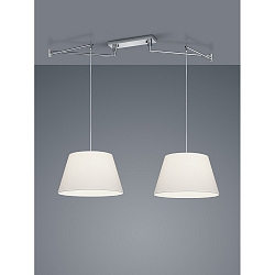 Pendelarmatuur CERTO 1 2-vlams E27 IP20, chroom, wit