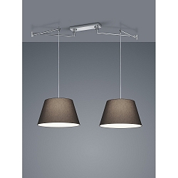 Pendelarmatuur CERTO 1 2-vlams E27 IP20, antraciet, chroom
