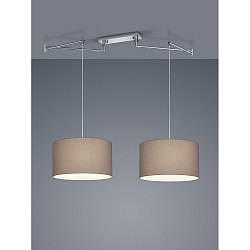 Pendelarmatuur CERTO 2 2-vlams E27 IP20, chroom, mokka