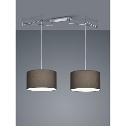 Pendelarmatuur CERTO 2 2-vlams E27 IP20, antraciet, chroom