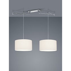 Pendelarmatuur CERTO 2 2-vlams E27 IP20, chroom, wit