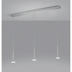 Pendelarmatuur FLUTE 3-vlams IP20, chroom, gesatineerd dimbaar