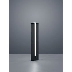 Lichtpaal OKI hoekig, met diffuser IP54, grafiet, gesatineerd 