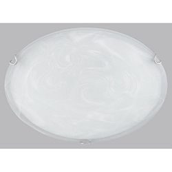 Ceiling luminaire RUN, � 40cm, 2x E27, white alabaster glass, matt nickel