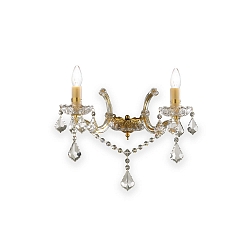 Wall luminaire FLORIAN AP2, 2 flames, E14, gold