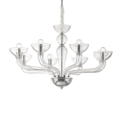 Chandelier CASANOVA SP8, 8 flames, E14, white