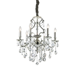 Kroonluchter GIOCONDA SP6 6-vlams E14 IP20, zilver 
