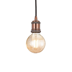 Pendelarmatuur FRIDA E27 IP20, antiek koper, zwart