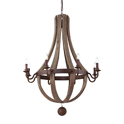 Kroonluchter MILLENIUM 8-vlams E14 IP20, hout, roest