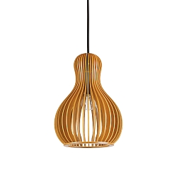 Pendelarmatuur CITRUS-3 E27 IP20, hout, zwart