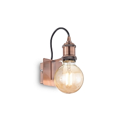 Wandarmatuur FRIDA E27 IP20, antiek koper, zwart