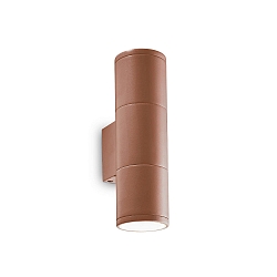 Outdoor wall luminaire GUN SMALL, Up/Down, IP54, 2x GU10, aluminium, coffee brown