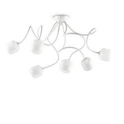 Ceiling luminaire OCTOPUS with 6-flexible arms, � 50cm, incl. G9 28W 2700K, multicolor
