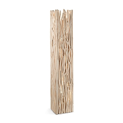 Floor luminaire DRIFTWOOD, 2 flames, angular, without shade, E27, metal / natural wood