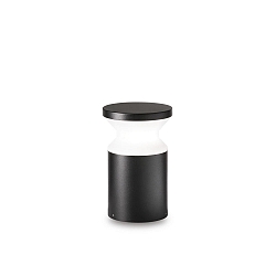 Staande armatuur voor buiten TORRE SMALL E27 IP44, opaal, zwart mat, gepoedercoat
