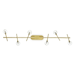 Wand- en plafondarmatuur MARACAS 6-vlams G4 IP20, helder, messing geborsteld