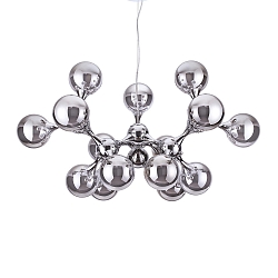 Pendelarmatuur NODI roteerbaar, 15-vlams E14 IP20, chroom, transparant