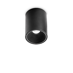 Plafondarmatuur NITRO ROUND klein, rond, met lensoptiek IP20, zwart mat 