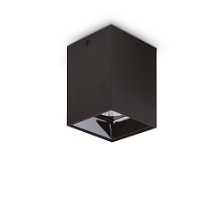 Plafondarmatuur NITRO SQUARE groot, hoekig, met lensoptiek IP20, zwart mat 