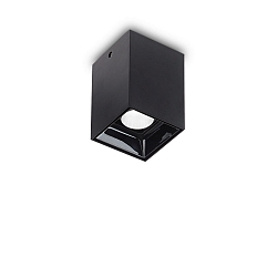 Plafondarmatuur NITRO SQUARE klein, hoekig, met lensoptiek IP20, zwart mat 