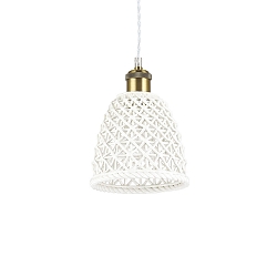 Pendelarmatuur LUGANO-1 1-vlams E27 IP20, wit, gepolijst