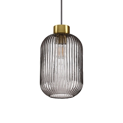 Pendelarmatuur MINT-3 E27 IP20, rookkleuren, Messing gesatineerd