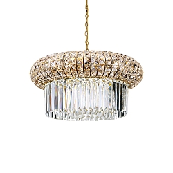 Pendelarmatuur NABUCCO 12-vlams E14 IP20, goud, transparant, gelegeerd