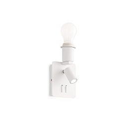 LED wall luminaire GEA MAP2 SQUARE, E27 + LED spot, 2 switches, without shade