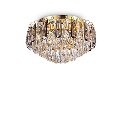 Plafondarmatuur MAGNOLIA G9 IP20, goud, rookkleuren, transparant