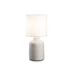 Table luminaire KAL�-3, round, E14, cable with switch, ceramics, white