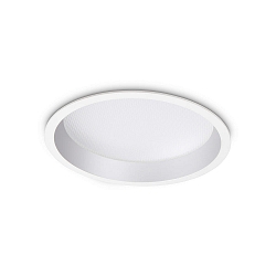 Recessed LED luminaire DEEP, IP20, � 21cm, aluminium white / diffus, 30W 4000K 3200lm 77�