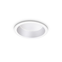Recessed LED luminaire DEEP, IP20, � 10.3cm, aluminium white / diffus, 10W 3000K 1200lm 70�