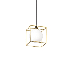 pendant luminaire LINGOTTO SP1 1 flame, adjustable G9 IP20, black matt, satined brass 