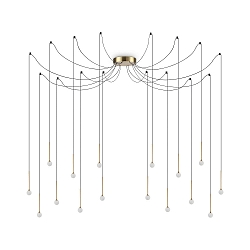 Pendelarmatuur LUCCIOLA SP16 LED 16-vlams IP20, messing