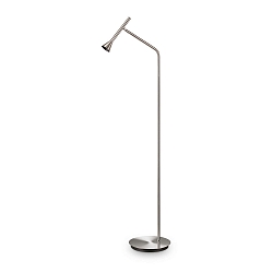 LED floor luminaire / reading luminare DIESIS, 7W 3000K 660lm, rotatable, tiltable, nickel