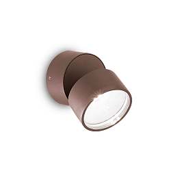 outdoor wall luminaire OMEGA round IP54, coffee brown