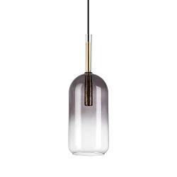 Pendelarmatuur EMPIRE cilindrisch G9 IP20, rookkleuren dimbaar