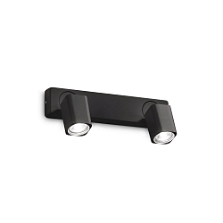 wall luminaire RUDY 2 flames GU10 IP20, black dimmable