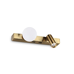 Wandarmatuur PING PONG met LED-spot IP20, messing 