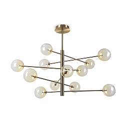 Pendelarmatuur EQUINOXE 12-vlams G4 IP20, barnsteen 