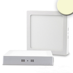 LED ceiling luminaire, IP20, square, 22 x 22cm, incl. transformer, 18W 3000K 1250lm 120�, white / diffuse