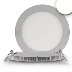 LED downlight, IP42, ultra flat, round, � 14.5cm, dimmable, 9W 4000K 660lm 120�, silver