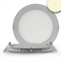 LED downlight, IP42, ultra flat, round, � 17cm, dimmable, 12W 3000K 900lm 120�, silver