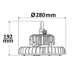 LED hall lighting spot FL, ball impact resistant, IP65, 200W 28000lm, 1-10V dimmable, 4000K 120�
