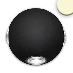 Outdoor LED wall luminaire Up&Down 4*1W CREE, with focus lenses, 4-seitig, IP54, 4W 32000K 350m, aluminium, sand black