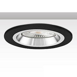 Inbouwframe rond, stijf, zwart, zilver
