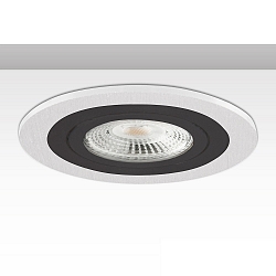 Inbouwframe rond, stijf, zwart, wit