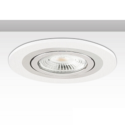 Inbouwframe rond, stijf, aluminium geborsteld, wit